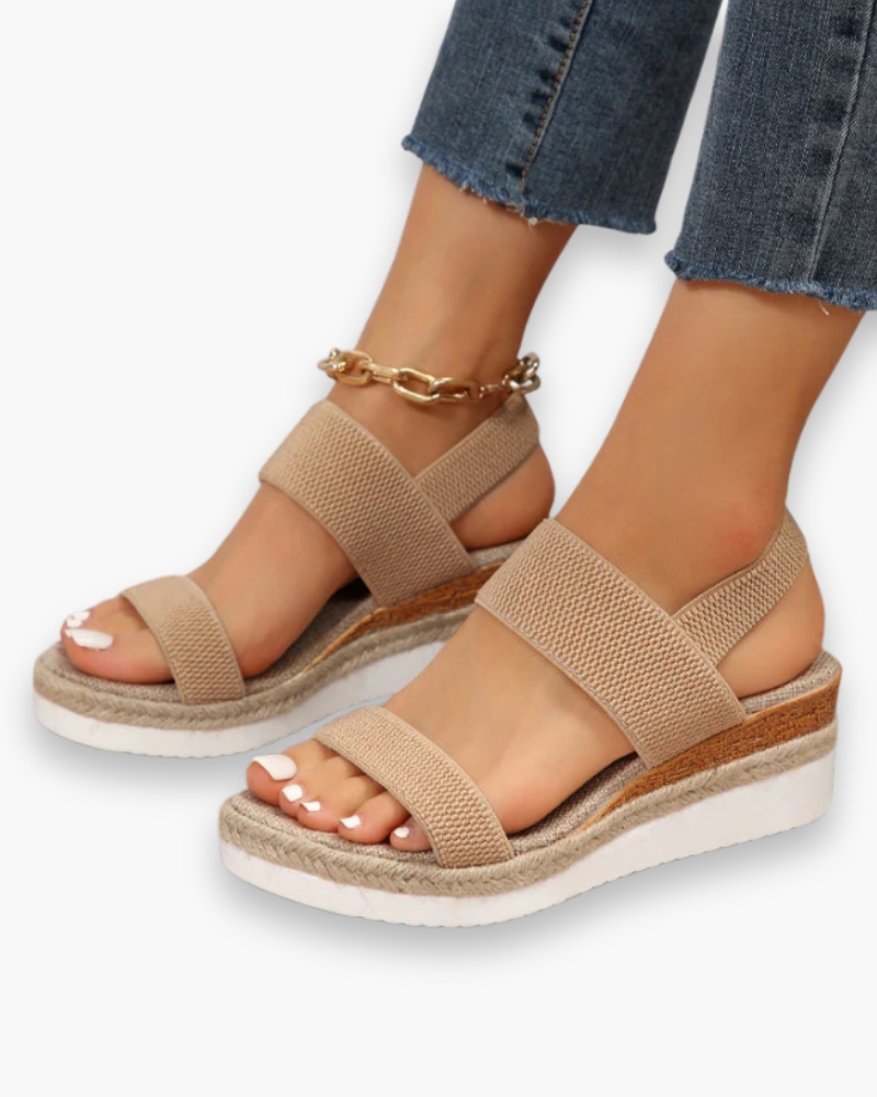 Noémie - Sandales Compensées À Brides Pour Femme, Élégante Et Stable