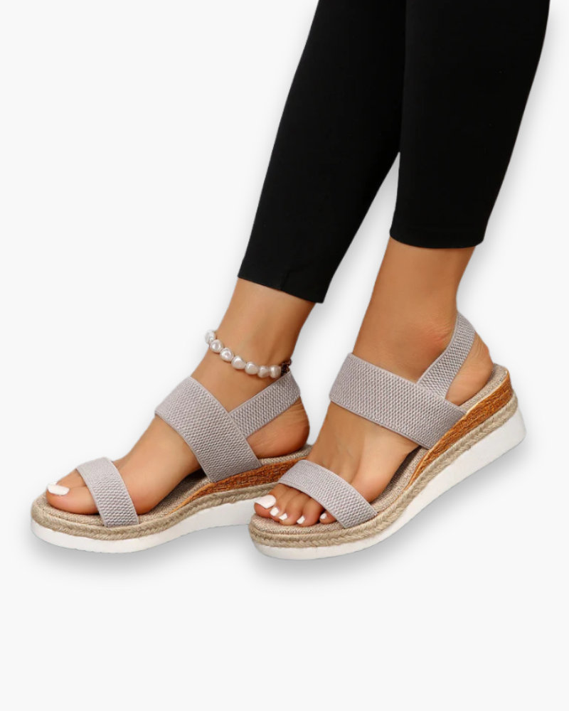 Noémie - Sandales Compensées À Brides Pour Femme, Élégante Et Stable