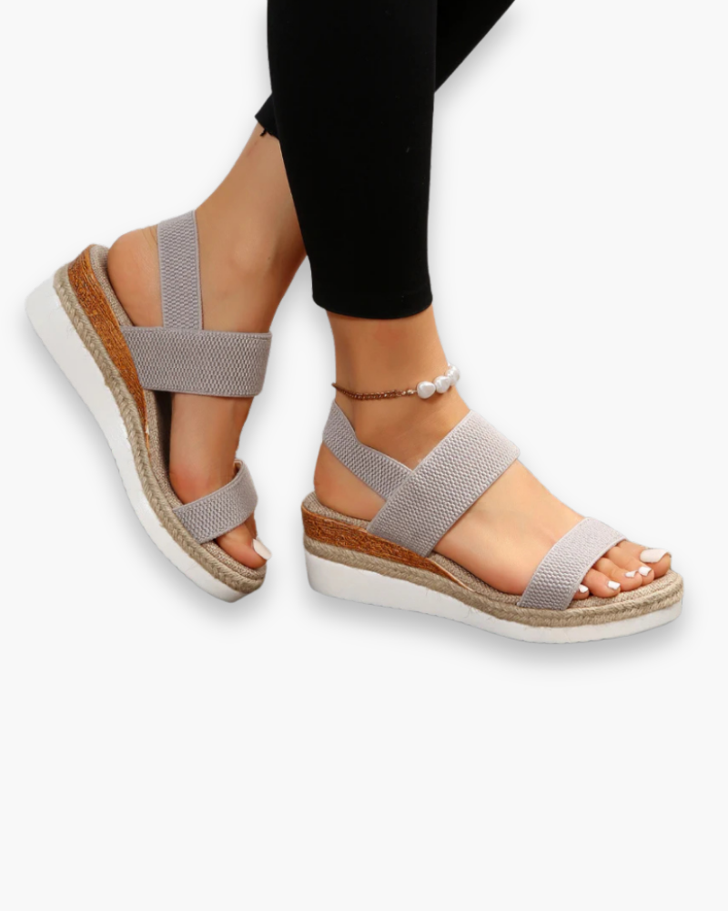 Noémie - Sandales Compensées À Brides Pour Femme, Élégante Et Stable