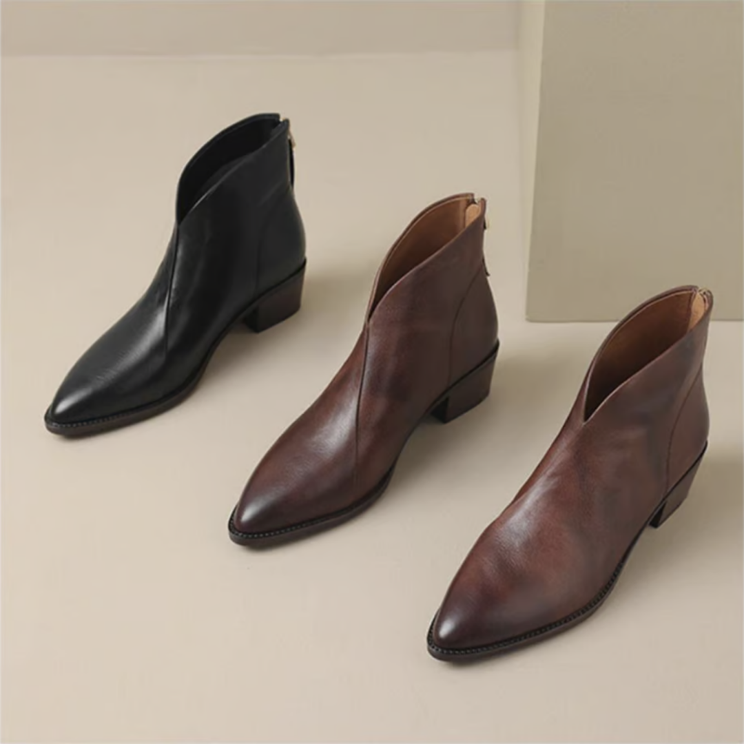 Camille - Les Bottines de Luxe à Talon Bas
