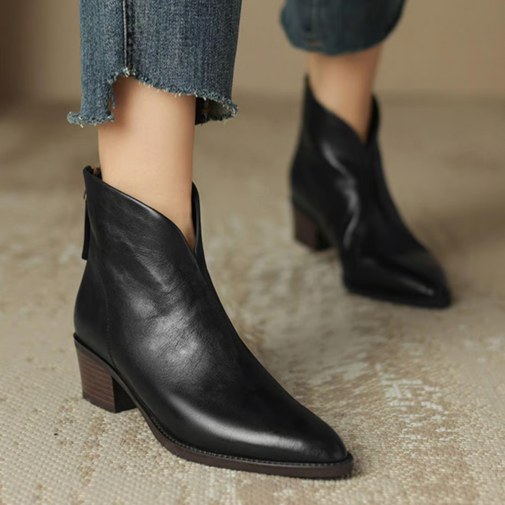 Camille - Les Bottines de Luxe à Talon Bas