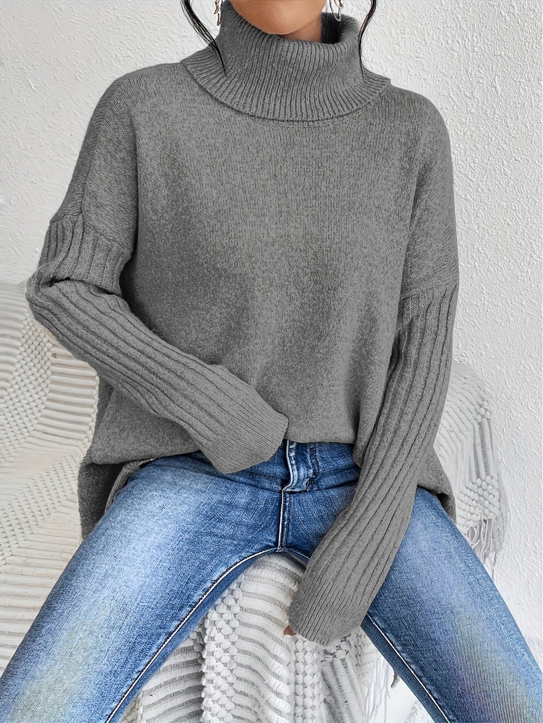 Léïna - Le Pull Col Montant Doux &amp; Décontracté