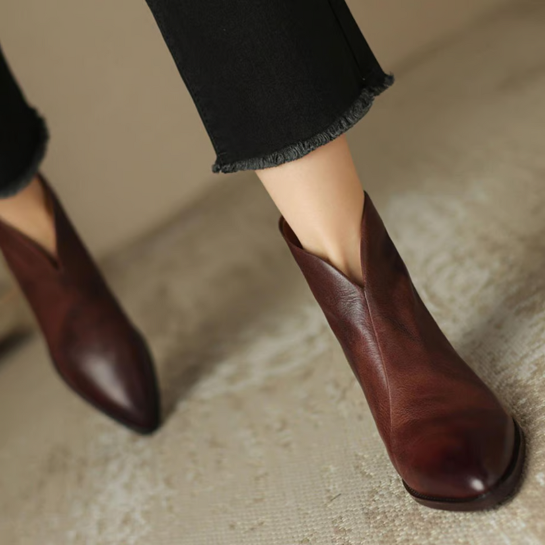 Camille - Les Bottines de Luxe à Talon Bas