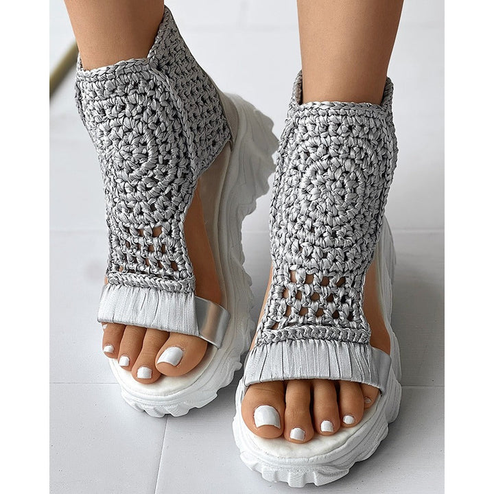 Lucie - Sandales Tressées En Cuir Premium