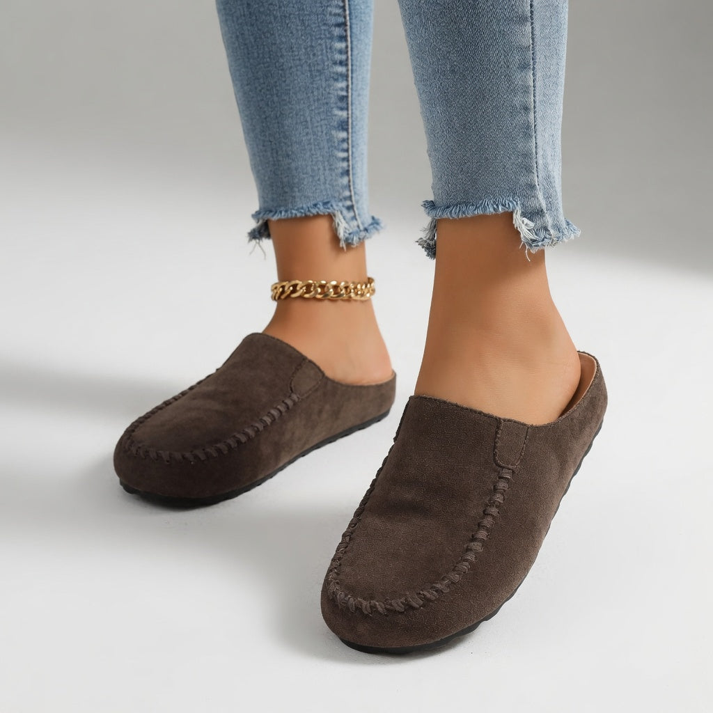 Nanette - Mocassin suédé bicolore surpiqûres confort naturel