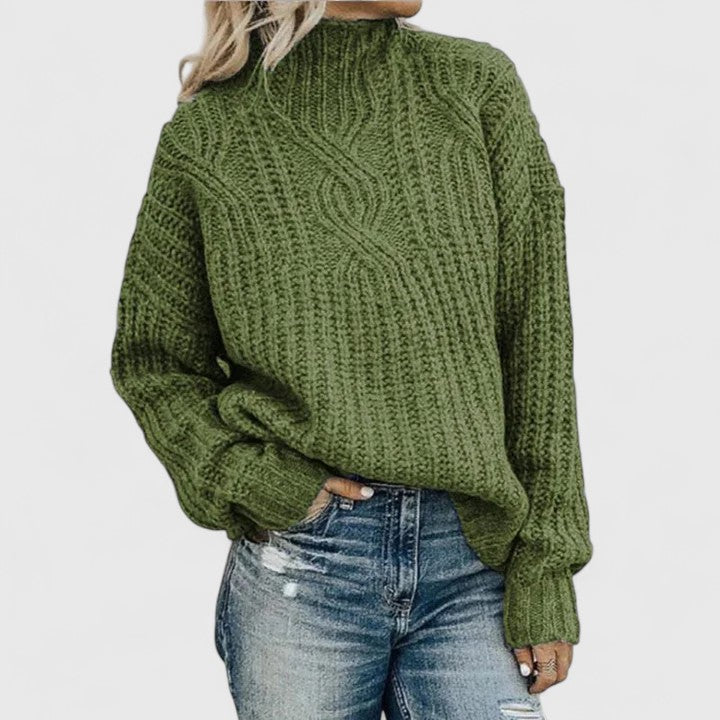 Clotilde - Pull texturé col montant confortable