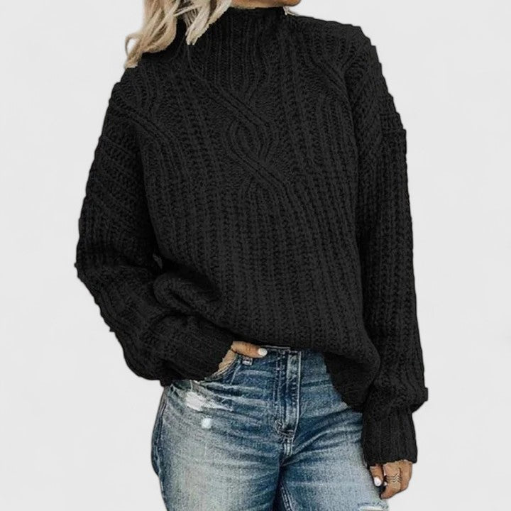Clotilde - Pull texturé col montant confortable