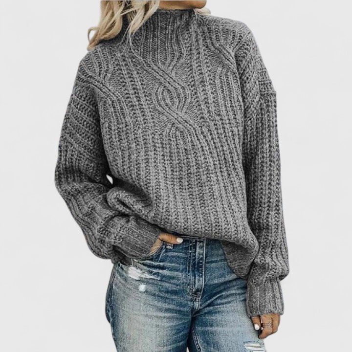 Clotilde - Pull texturé col montant confortable