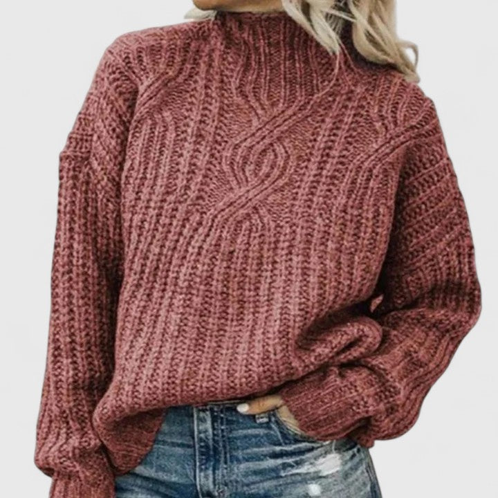 Clotilde - Pull texturé col montant confortable