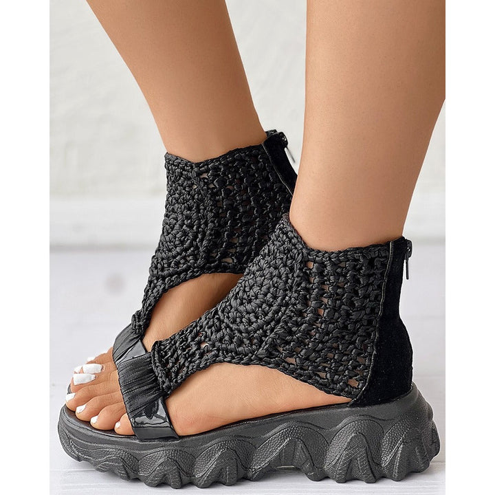 Lucie - Sandales Tressées En Cuir Premium