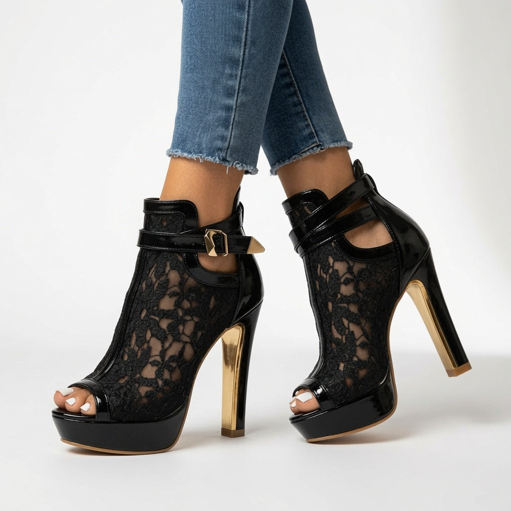Isabella - Bottines dentelle élégance glamour intemporelle