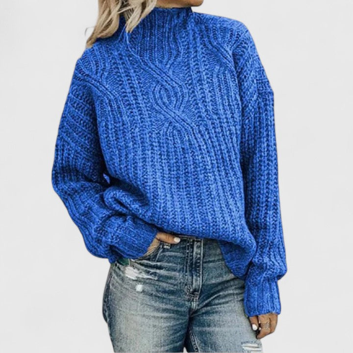Clotilde - Pull texturé col montant confortable