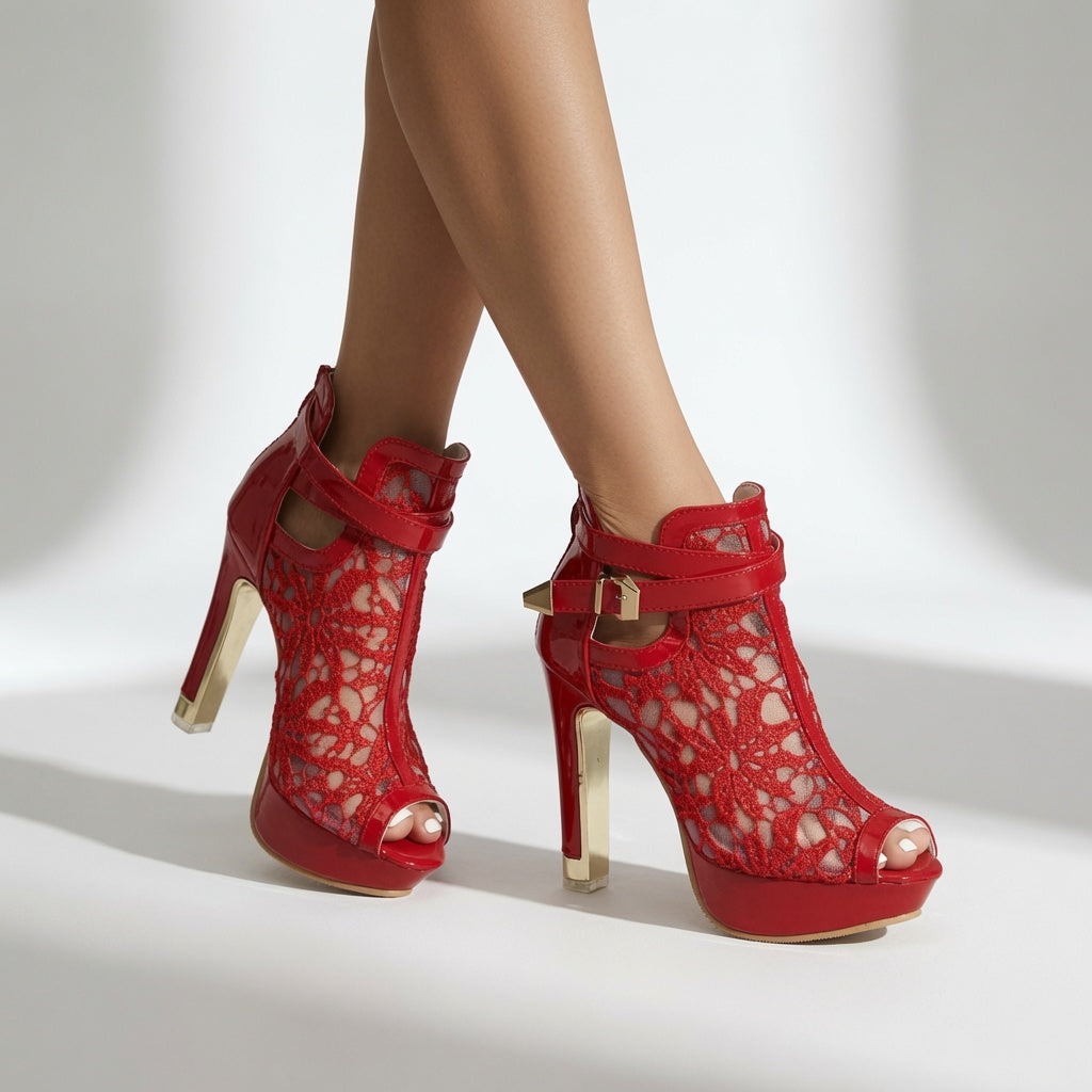 Isabella - Bottines dentelle élégance glamour intemporelle
