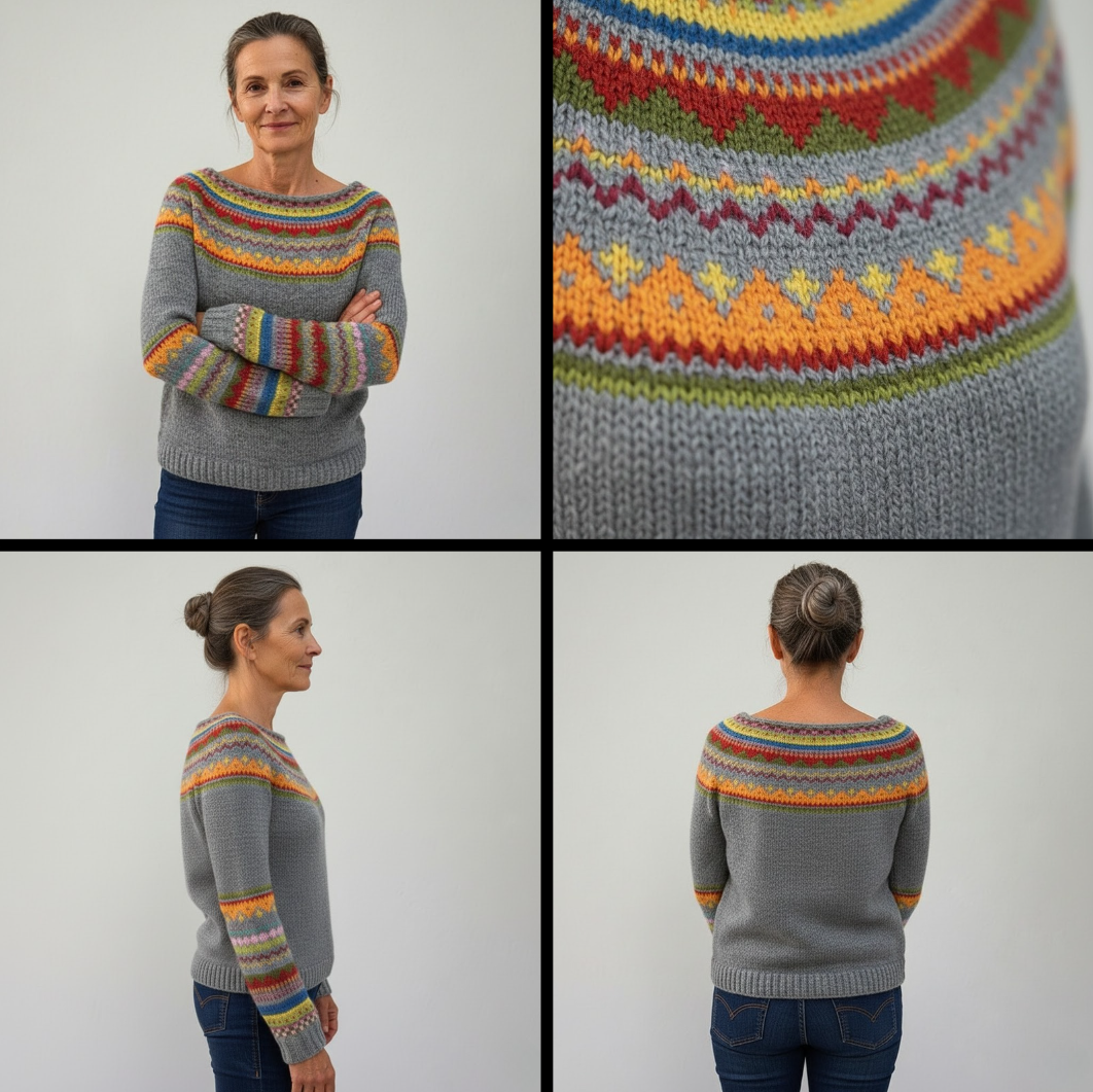 Apolline - Pull hivernal nordique doux confortable