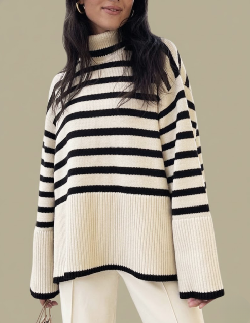 Éliane - Le Pull Rayé Élégance Décontractée