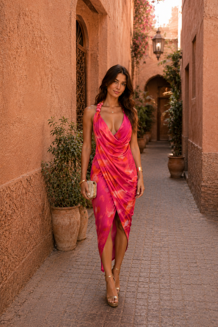 Robe Camélia – Brillance du Crépuscule