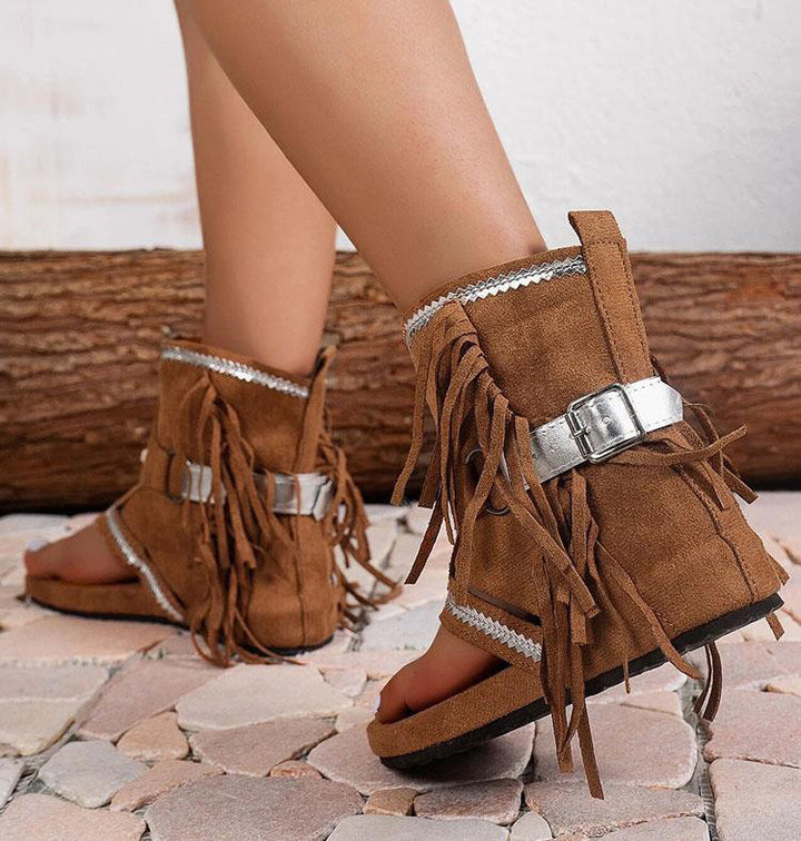 Blanche - Sandales Bohèmes pour Femme, Look Tendance Été