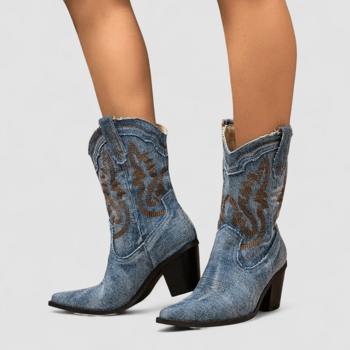 Selena - Bottines en Denim Orthopédique